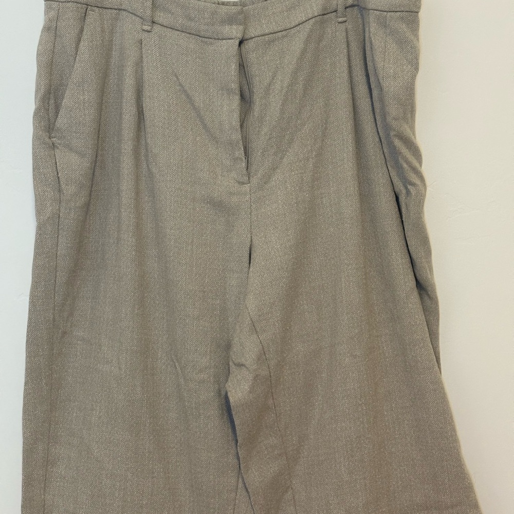 Taupe Wide-Leg Trousers